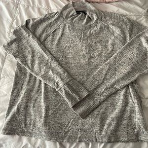 Abercrombie and fitch worn wince cowl neck light cropped grey sweater XS